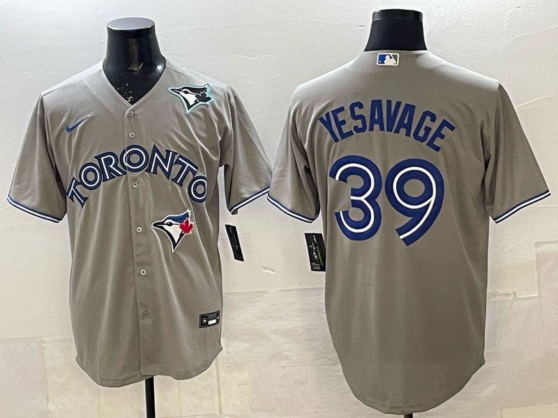 Men 2025 Nike Toronto Blue Jays #39 Yesavage Grey Game MLB Jersey 04